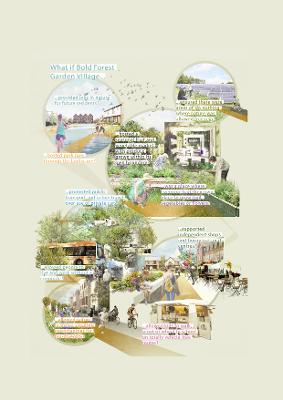 Drawings outlining how Bold Forest Garden Village could look