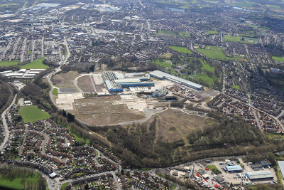 An aerial image of Cowley Hill
