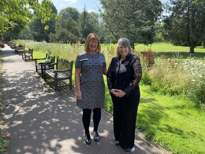 Cllr Trisha Long, Cabinet Member for Safer, Stronger Communities with Sonia Smith, Team Manager for Bereavement Services at St Helens Crematorium