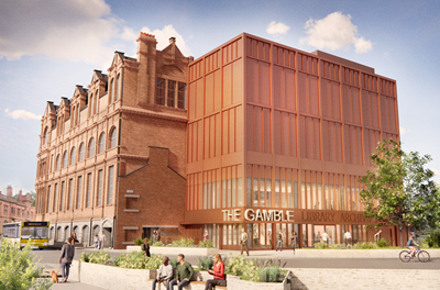 External CGI image of the Gamble Building in St Helens