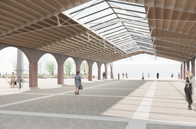 CGI of new canopy at Earlestown Market