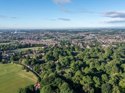 St Helens Aerial Aerial of houses and playing fields