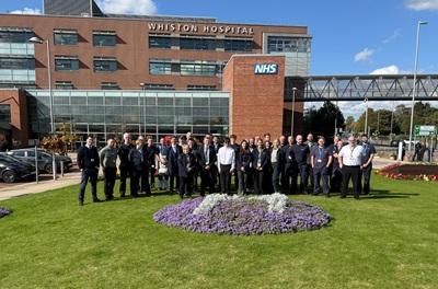 Dominic (white shirt, centre) with the Vinci Facilities team