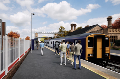 CGI of Earlestown Rail Station improvement works